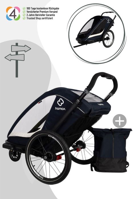 Hamax Breeze Kinderfahrradanhänger für 2 Kinder (Achtung Sperrgutkosten von 12,95 EUR fallen an!)