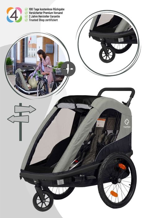 Hamax Avenida Kinderfahrradanhänger für 2 Kinder (ab ca. 6 Monaten)