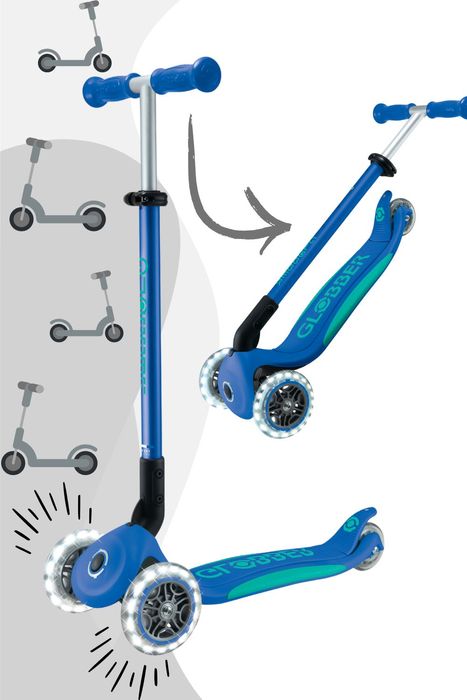 Globber Elite Lights - 3 Wheels Scooter (Globber Primo Foldable Plus Light)