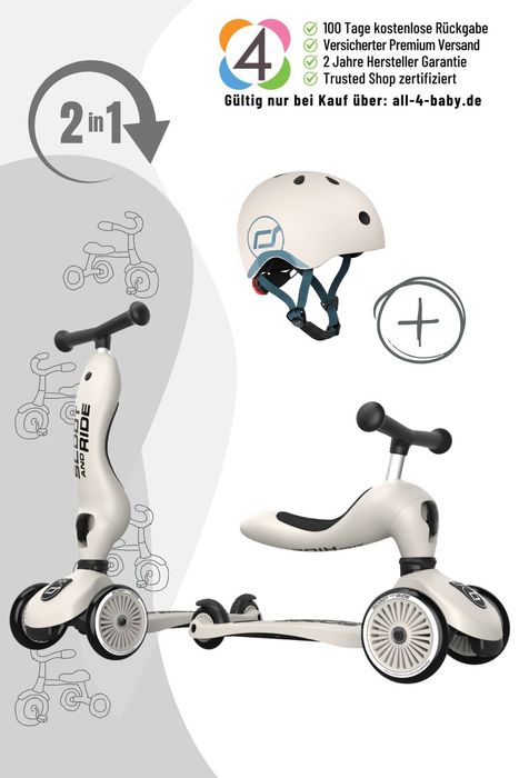 Scoot&Ride Highwaykick 1 Rutscherfahrzeug und Scooter inkl. Helm