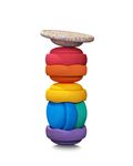 Stapelstein 6er Set mit Board Rainbow Classic (violet/blue/green/yellow/orange/red) mit Board in Super Confetti