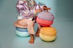 Stapelstein 6er Set mit Board Rainbow Pastell (light red/light orange/light yellow/mint/light blue/ light violet) inkl. Board Super Coneffti