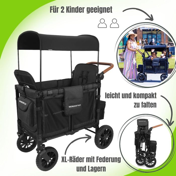 Wonderfold W2 Luxe Premium KinderVan für 2 Kinder