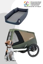 Croozer Dog Enna Bundle inkl. Enna Hundebett - Farbe: Moos Green / Moonlight Black