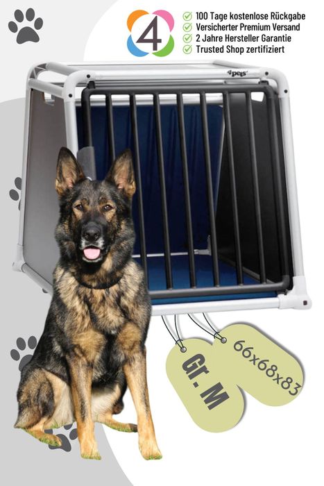 4pets Dog Box ECO 3 Black Hunde-Transportbox bis zu 45 kg in 3 Größen