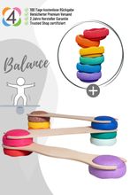 tiSsi® Balance Board Set inkl. Stapelstein 6er Set Rainbow Classic