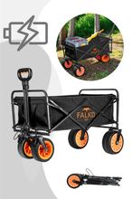 FALKO GO elektrischer Bollerwagen klein zusammen faltbar mit 60kg Traglast