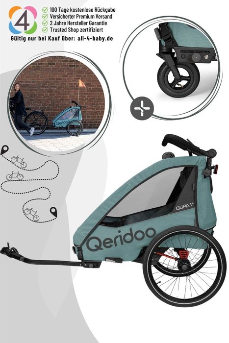 Qeridoo Qupa 1 Plus - Fahrradanhänger für 1 Kind