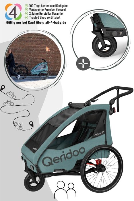 Qeridoo Qupa 2 Plus - Fahrradanhänger für 2 Kinder
