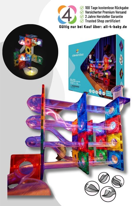 Cleverclixx Ball Run Dazzling Lights Pack Intense / Magnetstein - Kugelbahn