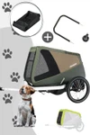 Croozer Dog Enna Happy Walk Bundle inkl. Regenverdeck, Packfach und Buggy-Set- Farbe: Moos Green