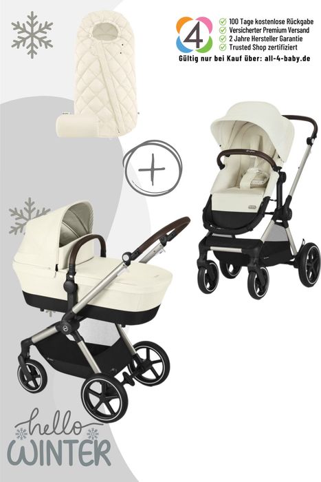 Cybex EOS Lux Kinderwagen (2-in-1 Kinderwagen) inkl. Snogga 2.0 Fußsack