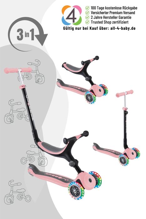 Globber Go-Up Foldable Lights 3-in-1 Kinderfahrzeug