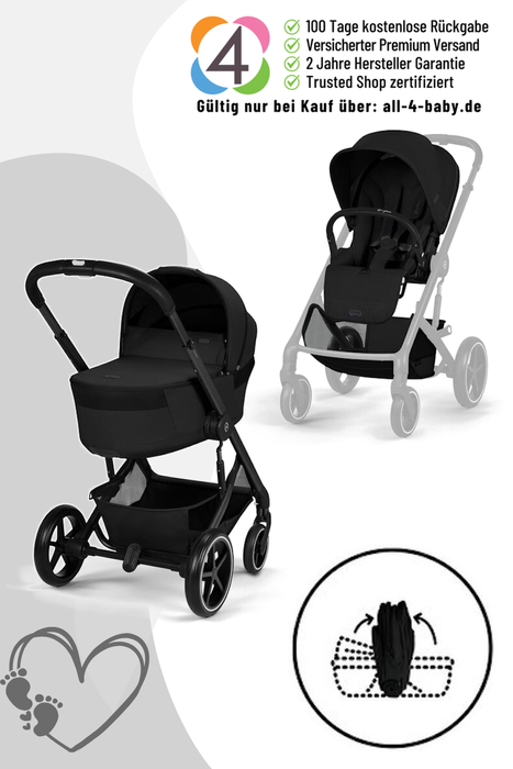 Cybex Balios S Lux Mod. 2027 mit Fold Cot, Kinderwagen inkl. faltbarer Babywanne