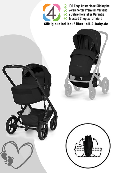 Cybex Talos S Lux Mod. 2027 mit Fold Cot, Kinderwagen inkl. faltbarer Babywanne