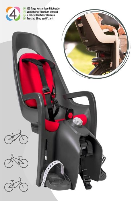 Hamax CARESS Fahrradkindersitz + Gepäckträgeradapter