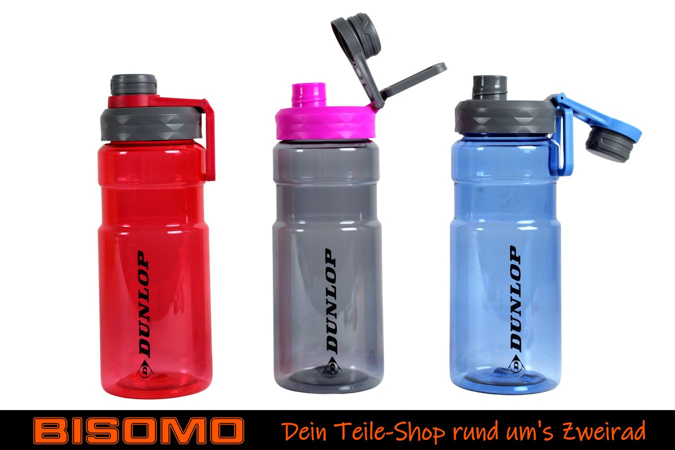 Trinkflasche, Sportflasche, PET Flasche 1,1 Liter mit Schraubverschluss, Haltegriff, Wasserflasche BPA-frei