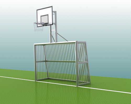 Fussballtor - Bolzplatztor - 3,00 x 2,00 m - mit Basketballaufbau - UNKAPUTTBAR