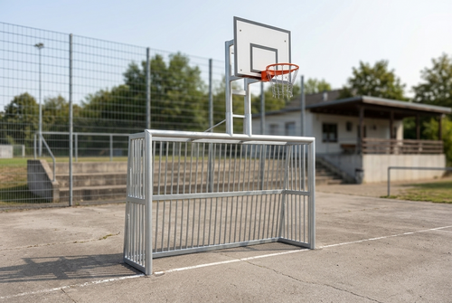Fussballtor - SILENCE Bolzplatztor - 3,00 x 2,00 m - mit Basketballaufbau - UNKAPUTTBAR