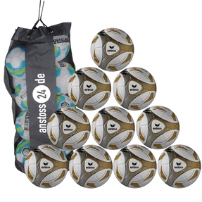 Ballset erima Hybrid Trainingsball - Gold inkl. Ballsack