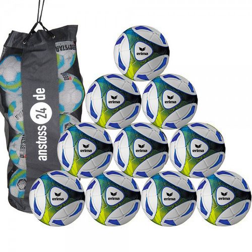 Ballset erima Hybrid Trainingsball - Blau inkl. Ballsack