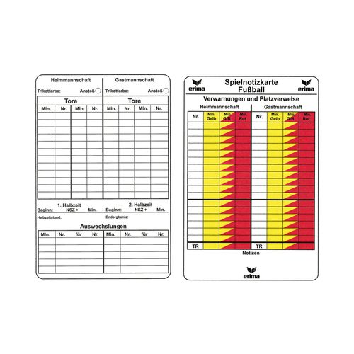 erima Spielnotizkarten Fussball