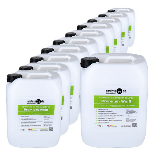 10 Kanister Sportplatz Linien-Markierungsfarbe Premium - Konzentrat - a 14 kg