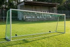 Transportables Fußballtor - Kippsicher - Vollverschweißt - 7,32 x 2,44 m, inkl. Tornetz
