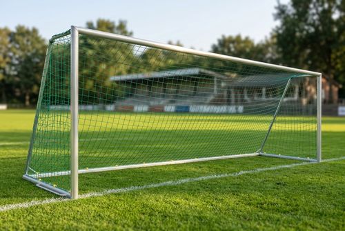 Fußballtor - mobiles Großfeldtor komplett mit Ovalprofil - 7,32 x 2,44 m - vollverschweißt, inkl. Tornetz