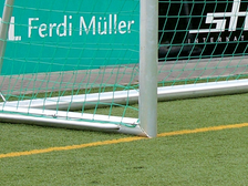 Fußballtor - mobiles Großfeldtor komplett mit Ovalprofil - 7,32 x 2,44 m - vollverschweißt, inkl. Tornetz