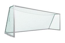 Fußballtor - mobiles Großfeldtor komplett mit Ovalprofil - 7,32 x 2,44 m - vollverschweißt, inkl. Tornetz