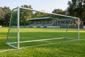 Fußballtor - mobiles Großfeldtor komplett mit Ovalprofil - 7,32 x 2,44 m - vollverschweißt, inkl. Tornetz