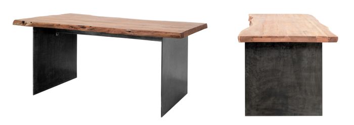 LIVE Esstisch 180x90 Top 55mm mit Eisengestell Tisch aus Akazie der Serie Live