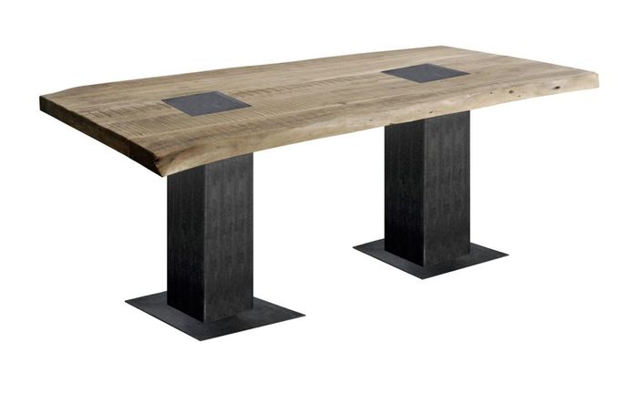 GURU Live edge Tisch Iron BLOCK legs 180x90 Platte 55mm GURU Live edge Tisch Iron BLOCK legs 180x90 Platte 55mm