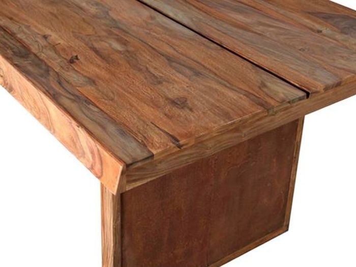 BRICK Couchtisch 118x70 mit Ablage Draufsicht der Tischplatte vor weißem Hintergrund