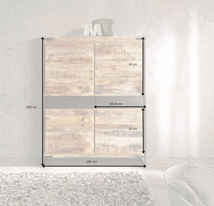 JEPOLO Highboard mit 4 Türen / 2 Schubladen - 4 Einlegeböden JEPOLO Highboard mit 4 Türen / 2 Schubladen - 4 Einlegeböden