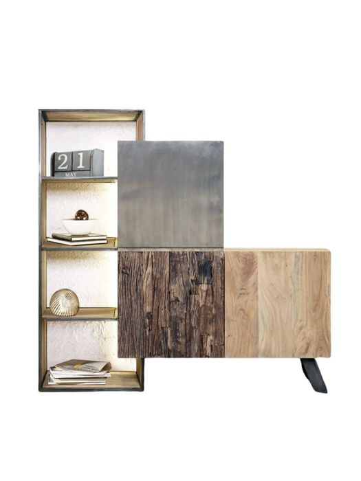 CITY Highboard mit 3 Türen / Regal / Licht CITY Highboard mit 3 Türen / Regal / Licht
