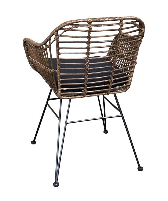 BALI Rattan Stuhl Tora inkl. Kissen schwarz BALI Rattan Stuhl Tora inkl. Kissen schwarz