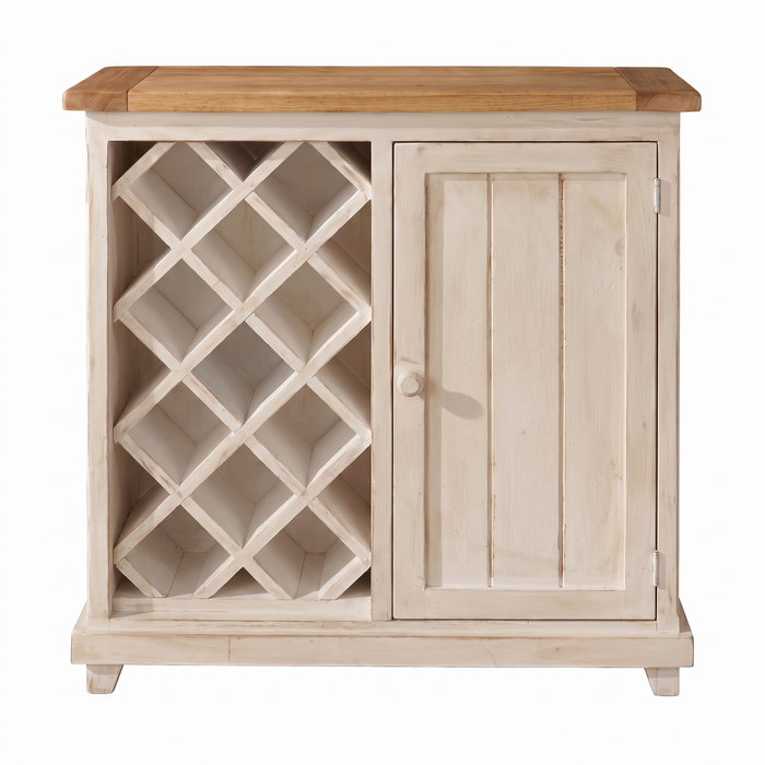MEXIKO Weinregal 90×38×90 cm, Platz für 11 Flaschen, Pinie weiß/ honig MEXIKO Weinregal 90×38×90 cm, Platz für 11 Flaschen, Pinie weiß/ honig
