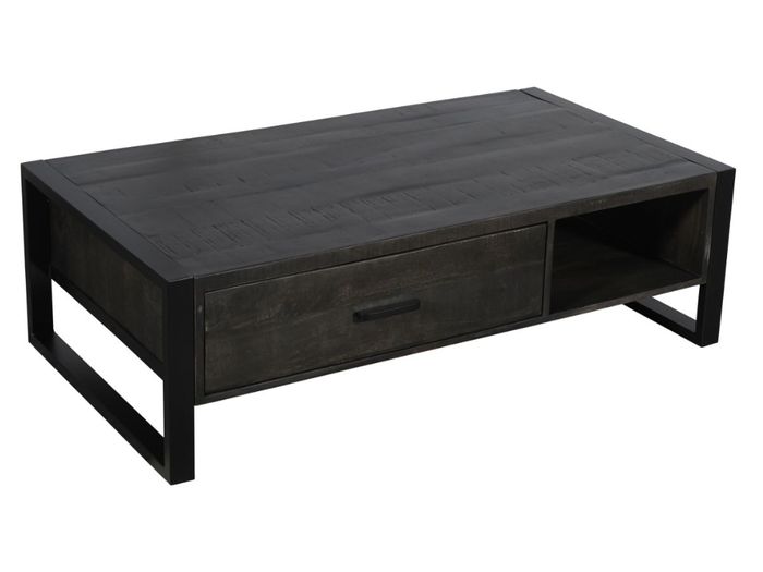 SLEEPER Couchtisch mit 1 Schublade Artikelbild des Sleeper Couchtisches in der Farbe schwarz vor weißem Hintergrund