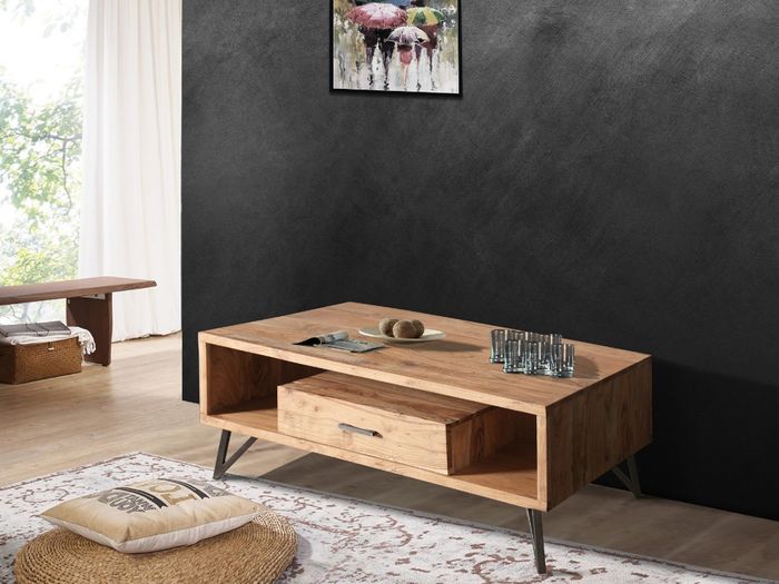 HUDSON Couchtisch 118x60 mit 1 Schublade Hudson Couchtisch im Wohnraum mit Dekoelementen