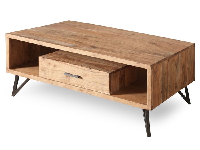 HUDSON Couchtisch 118x60 mit 1 Schublade Hudson Couchtisch vor weißem Hintergrund in schräger Ansicht