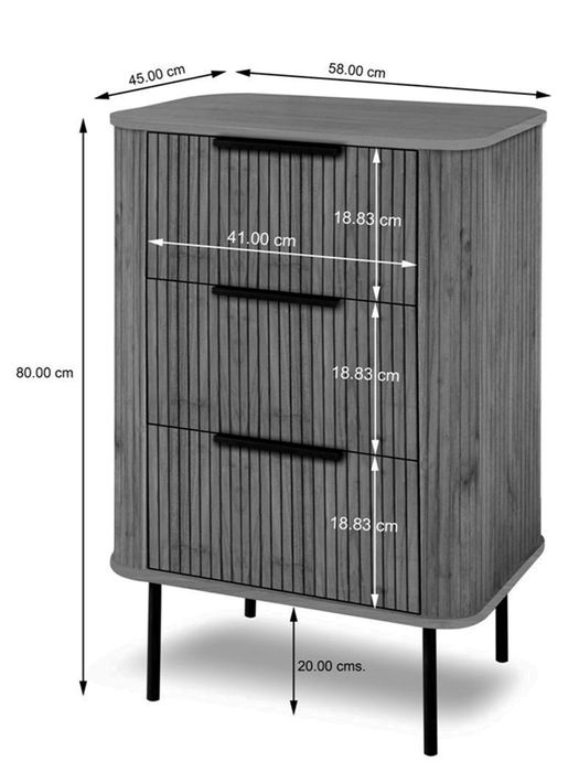 BRONX ROUND Kommode mit 3 Schubladen BRONX ROUND Kommode mit 3 Schubladen