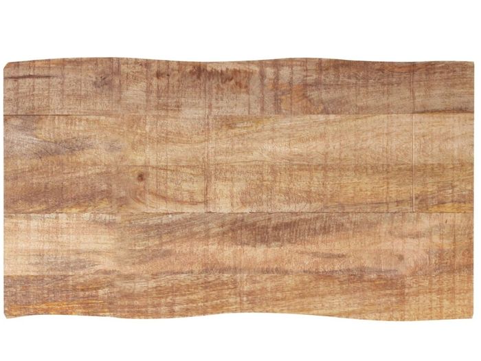 Esstisch Baumkante Mangoholz 220x100 cm, Tischfuß Memphis round silber Esstisch Baumkante Mangoholz 220x100 cm, Tischfuß Memphis round silber