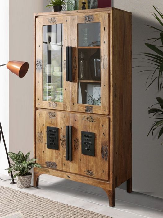 VIENNA Vitrine mit 2 Glas- / 2 Holztüren - 3 Einlegeböden VIENNA Vitrine mit 2 Glas- / 2 Holztüren - 3 Einlegeböden