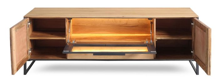 BANDUNG Lowboard 1 Glas-/2 Holztüren/Licht BANDUNG Lowboard 1 Glas-/2 Holztüren/Licht