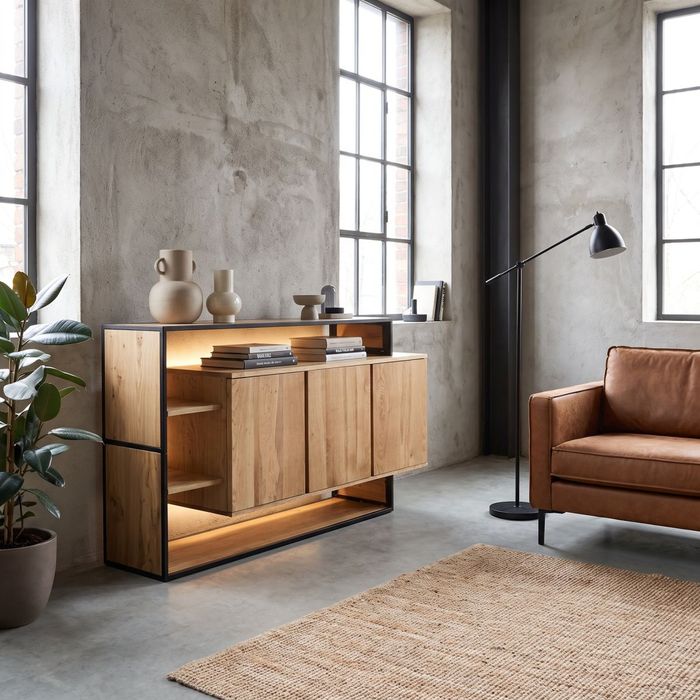 CITY Kommode mit 3 Türen / 3 Ablagen / Licht CITY Kommode mit 3 Türen / 3 Ablagen / Licht