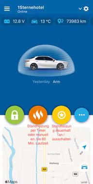La commande intelligente de chauffage autonome, système d'alarme, localisation, antidémarrage, par app pour Mercedes-Benz Marco Polo (W447) à partir de l'année 2014