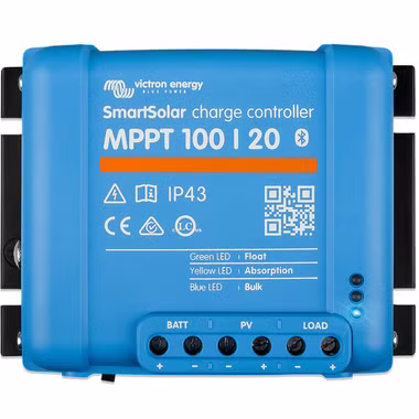 Victron Energie Régulateur de charge solaire MPPT Smart - MPPT SmartSolar 100/20 avec Bluetooth et Smartphone App