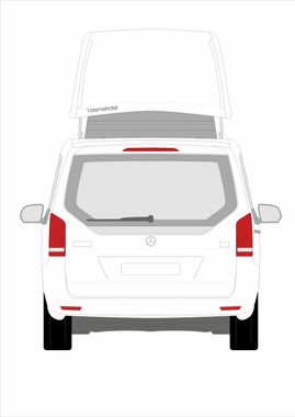 1sternehotel der Mercedes Marco Polo Zubehör Shop - "alles" für den Mercedes Marco Polo - Logo Sticker Aufstelldach original 1sternehotel Schriftzug Sticker / Aufkleber für das Aufstelldach in verschiedenen Schriftarten und Farben